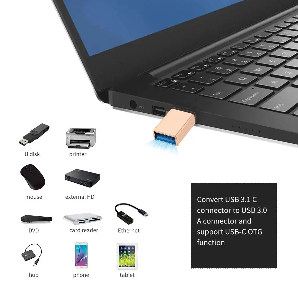 PORTEFEUILLE Type-c To OTG USB 3.0 Cable Adapter Jack Convert For Samsung P20 HUAWEI p20 pro Xiaomi Mi5 Mi6 Matebook for MacBook (3)