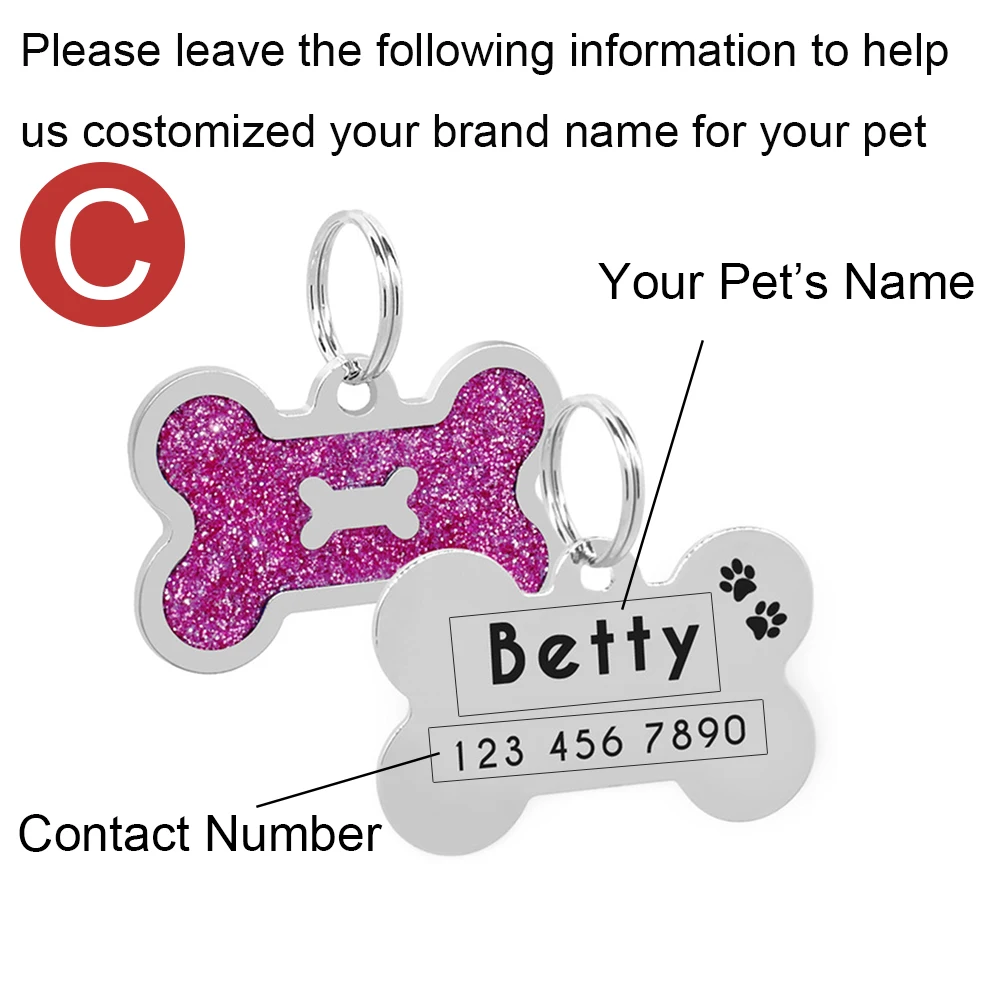 Personalized Dog ID Tags Engraved Metal Tag for Small Dogs Name Collar for Cat Puppy Pet