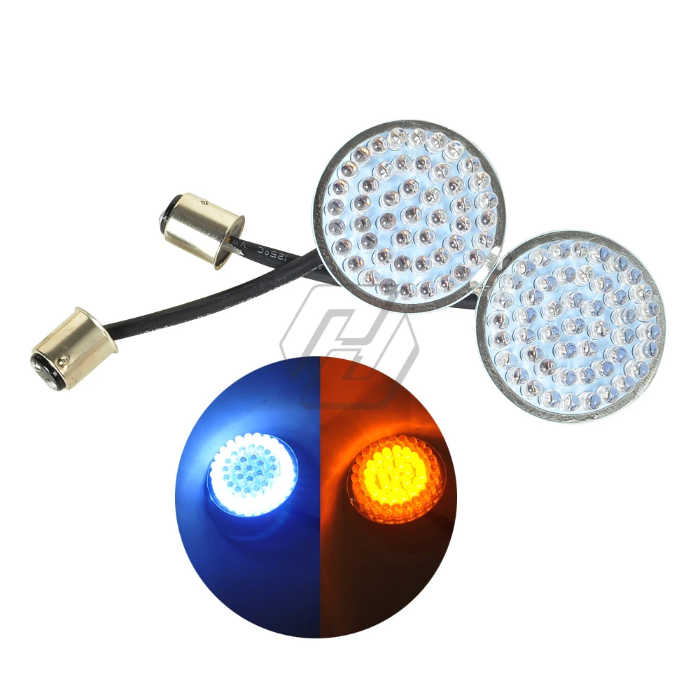 

2" 1157 LED Motorcycle Front Turn Signal Light Case for Harley Sportster XL883 Softail Dyna Touring Tri Glide etc