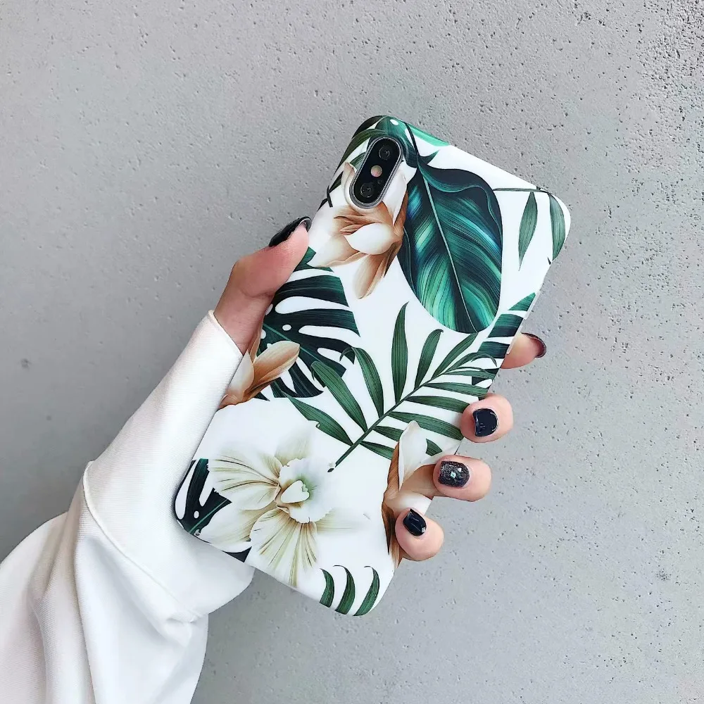 

Plants leaves floral phone cases for Huawei P20 Pro P30 Pro matte TPU Case For huawei P20 Lite Mate 20 Lite back cover