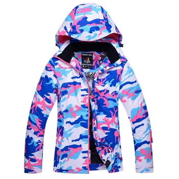 

2019 Women Ski Jacket Camouflage Style Winter Clothing Snowboard Jacket Thermal Skiing Outdoor Sport Wear Female Jacket Coat New