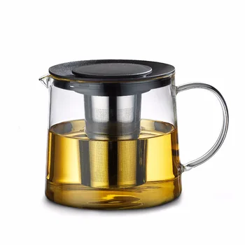 

1500ml large capacity clear Glass teapot Coffee Maker kettle tea pot with stainless steel infuser heated container Chinese tea