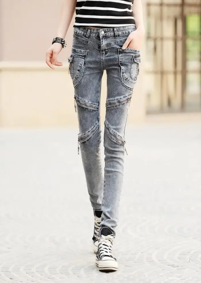 Джинсы карго с карманами женские облегающие шаровары из 2019 хлопка эффектом пуш