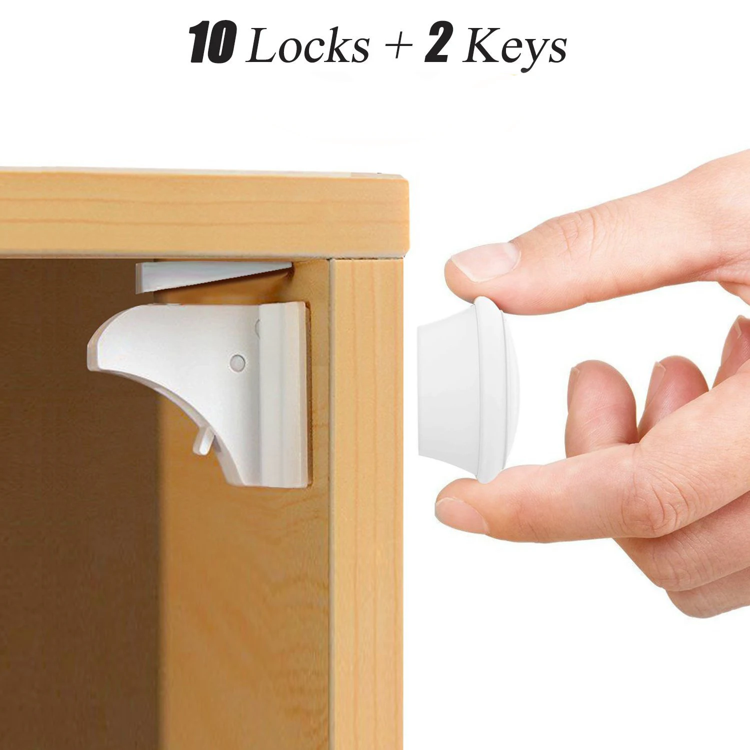 Child Safety Cupboard Locks Set Magnetic Locks No Drilling