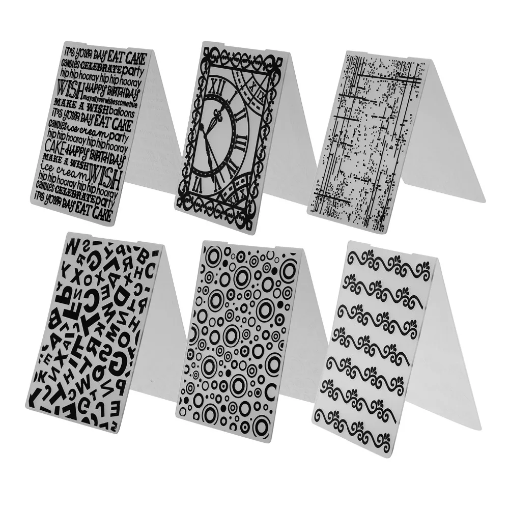 

6 Styles Plastic Embossing Folder For Scrapbooking Photo Album Card Template Embossing Crafts Paper Decor