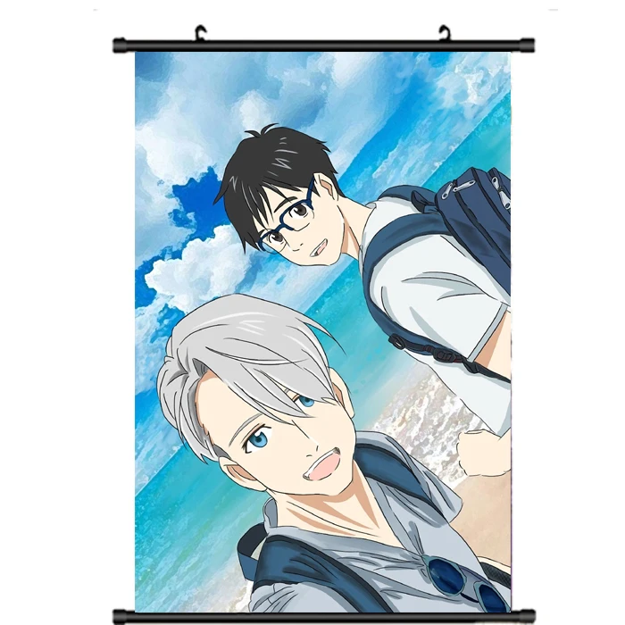 

Japanese Decorative Pictures Anime YURI!!! on ICE Katsuki Yuri & Victor Nikiforov & Yuri Plisetsky Home Decor Wall Scroll Poster