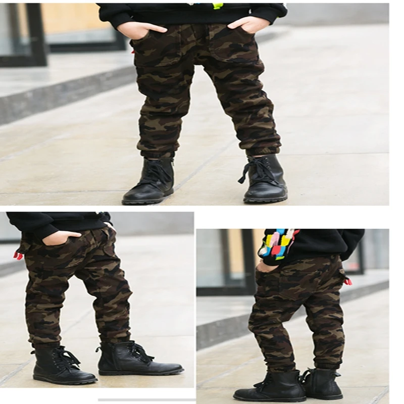 Baby Boys and childrens jeans Pants clothes In the winter Red camouflage Plus sweat pants kids jeans Clothing (5)