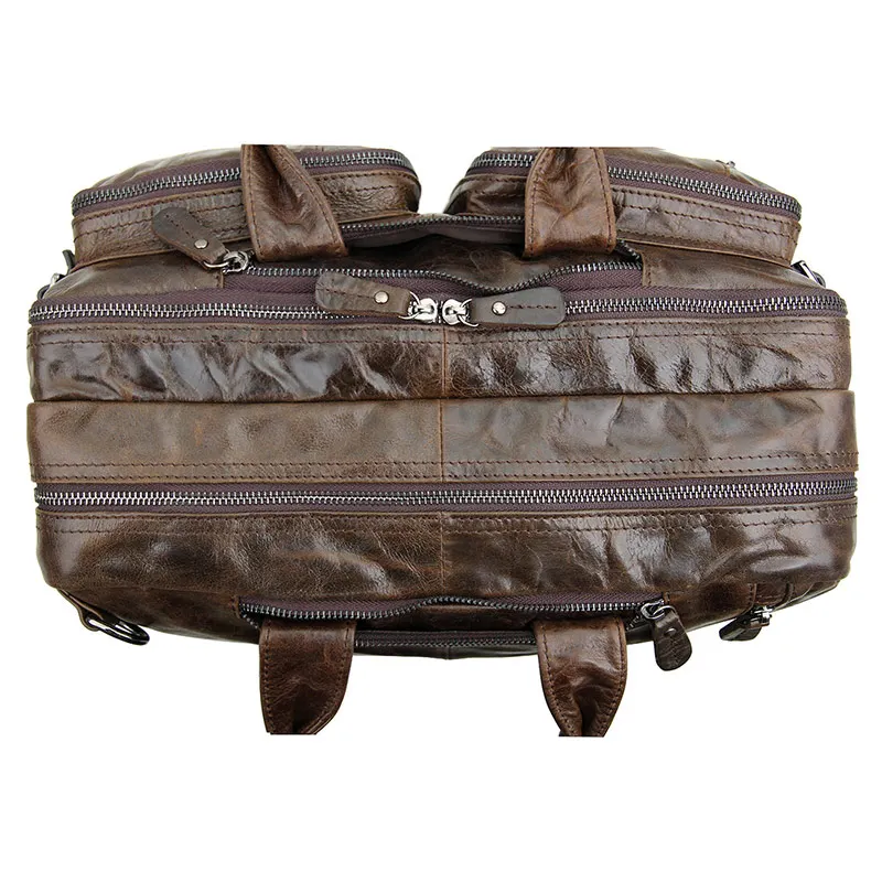 Новая стильная натуральная винтажная кожаная сумка для мужчин сумка для ноутбука сумка-мессенджер многофункциональный деловой портфель 7014C-1