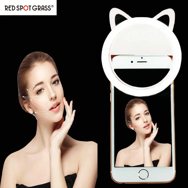 

USB charge Makeup Mirror LED Light Mobile Phone light Artifact Pro Lady Photography Light Beauty Tools For Photo