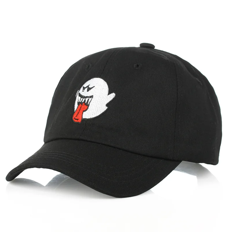 1 шт. призрак Кепки хлопковых рубашек жуткий Kawaii шапка с вышивкой Snapback спортивная шапка "хип-хоп" в стиле «хип-хоп» Для мужчин Для женщин уличная папа шляпа, бейсбольная кепка