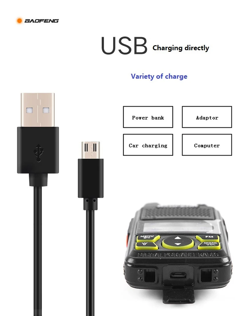 Новая микро-usb Переговорная ультратонкая BF-T1 Baofeng мини рация профессиональная для 400-470 МГц Uhf радиостанция Ham Cb радио