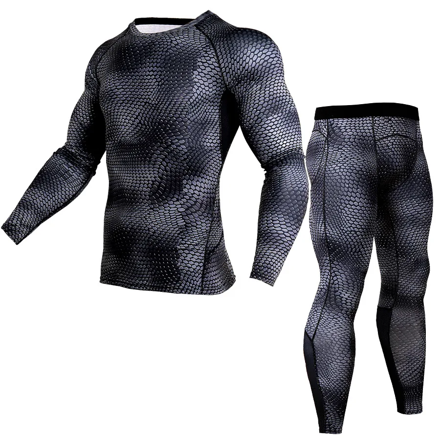 

Snake 3D Tracksuit Men Compression Suits BodyBuilding Long Sleeve Tight Set Men Gyms Clothing Quick Dry Men's Sportswear