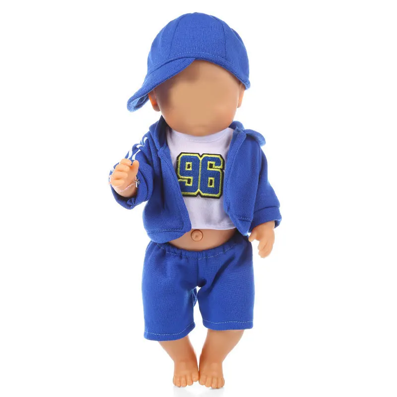 

Clothes suit set Fit 18 inch girl Jackets Vest Pants Cap Doll Suit Sport Clothes set for Children Present