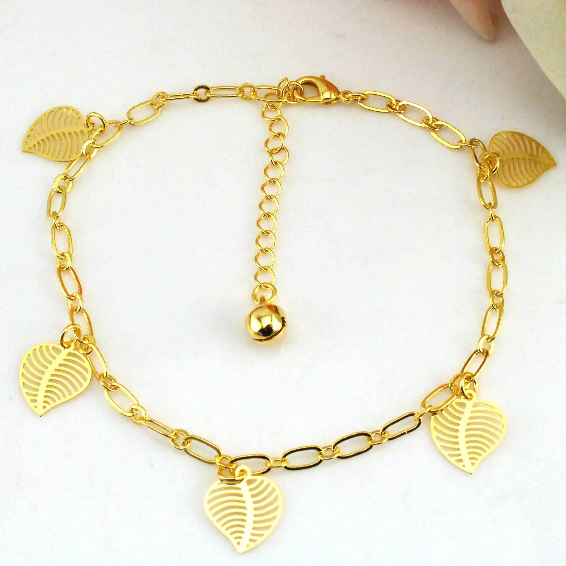 Gold Anklet Leaves Leg Bracelet Foot Jewelry Beach Ankle Bracelets for