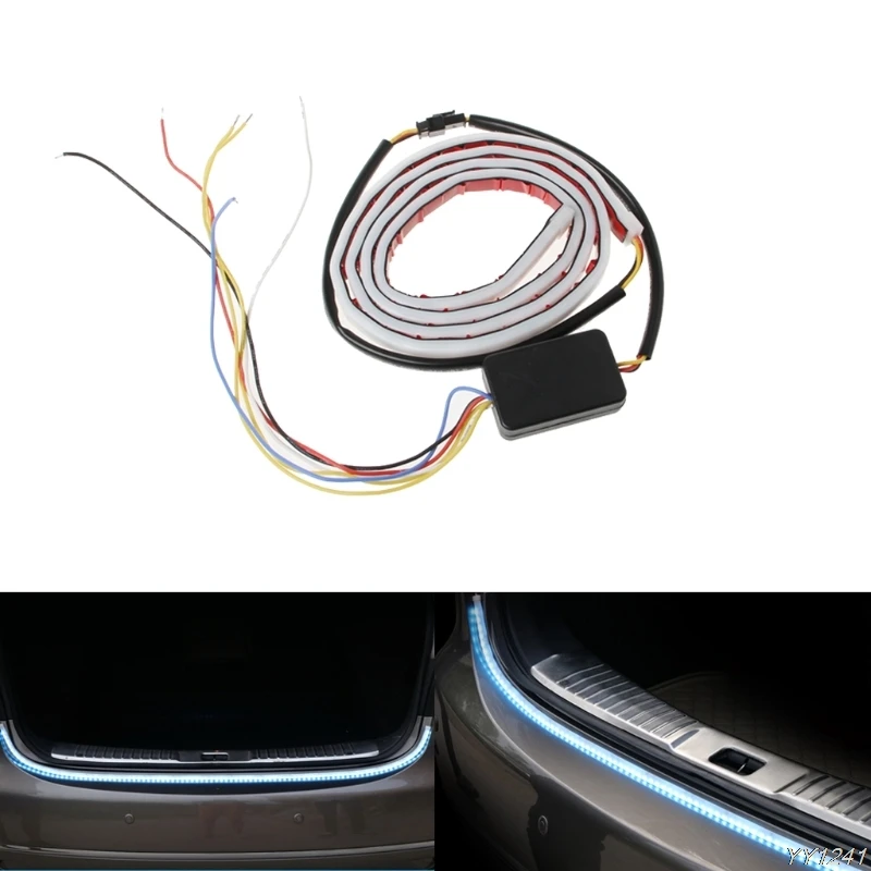 

Ice Blue Red Yellow White LED Strip Lighting Rear Trunk Tail Light Dynamic Streamer Brake Turn Signal Reverse Leds Warning Light