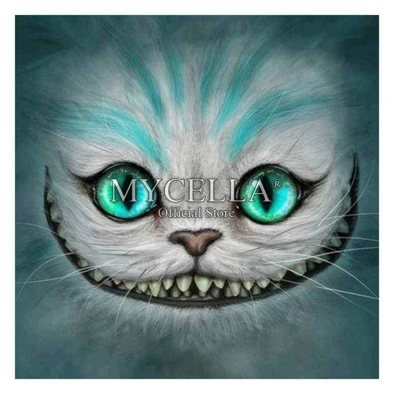 

Diamond Painting Kit Cheshire Cat Alice Wonderland Diamond Embroidery Cross Stitch DIY Rhinestone Mosaic Full Square Wall Decor