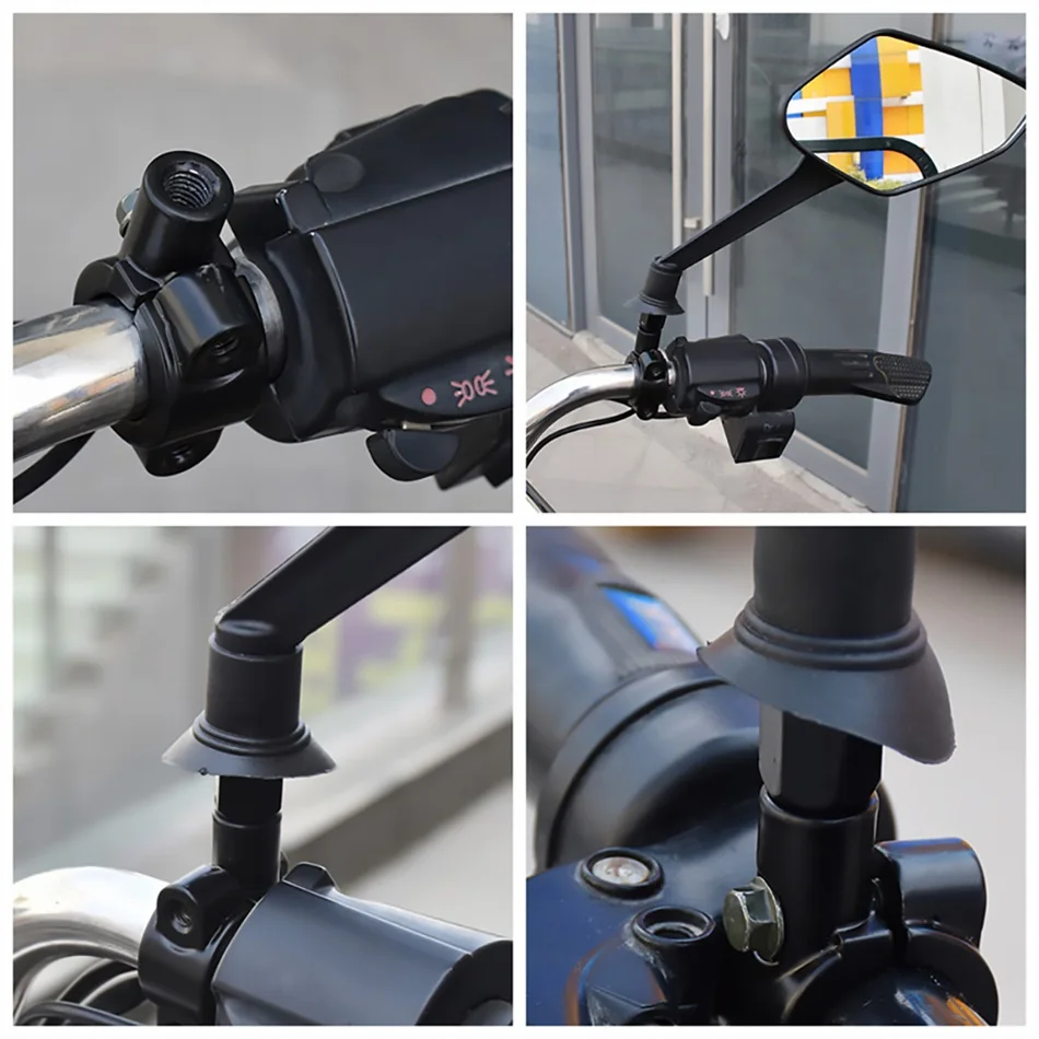 Универсальное зеркало для мотоцикла, скутера, электровелосипеда, зеркала заднего вида, Электромобиль, задняя сторона, выпуклое зеркало, 8 мм, 10 мм, углеродное волокно, стиль