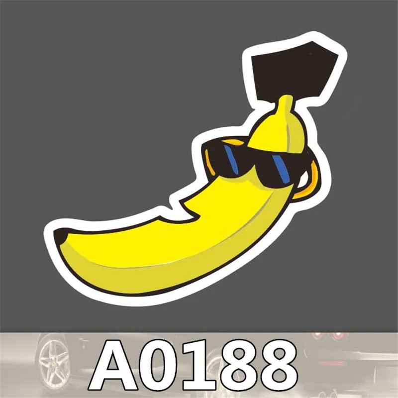 50 шт./пакет банан с солнцезащитные очки Стикеры путешествия скейтборд тележка тела стикер мультяшка граффити ПВХ водоотталкивающая наклейка A0188