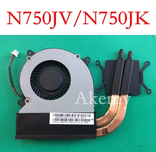 Процессор охлаждающий вентилятор для ASUS N550 N550J N550JA N550JK N550JV N750 N750J N750JV N750JK G550J G550JK N550L Q550L радиатора - Цвет лезвия: N750J heatsink Fan