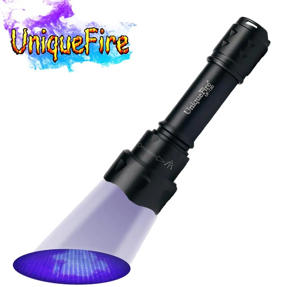 UniqueFire T20 UV 365NM ультрафиолетовый фонарик черного света светодиодный фонарь для
