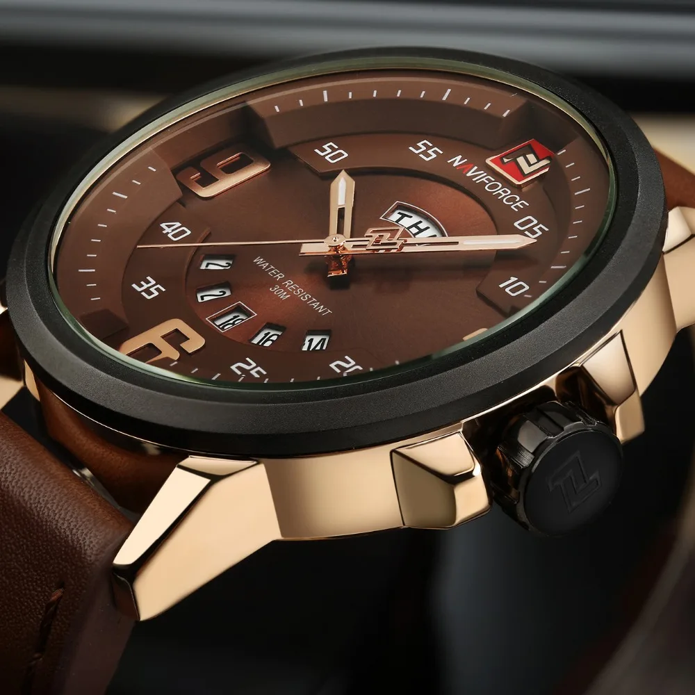 En Ligne NAVIFORCE Nouvelle Marque De Luxe Hommes Armée Militaire Montres Hommes de Quartz Date Horloge Mâle En Cuir Montre de Sport Relogio Masculino