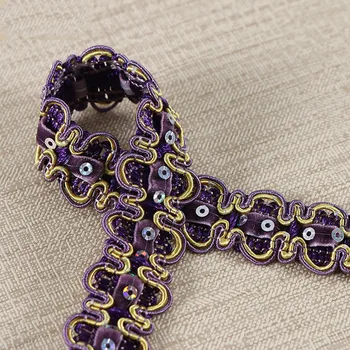 

15M/Lot 2.5cm Wide Shinning Lace Trim Curtain Garment Lamp Sofa Edge Decor Tapestry Braid Lace Accessories Fringe Ribbon DIY
