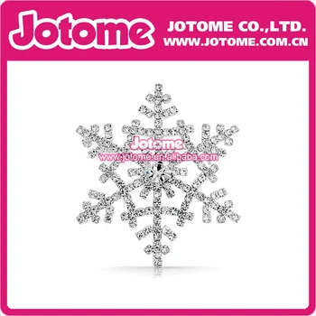 

100pcs / Lot Bling Jewelry Crystal Snowflake Rhinestone Brooch Christmas Pin