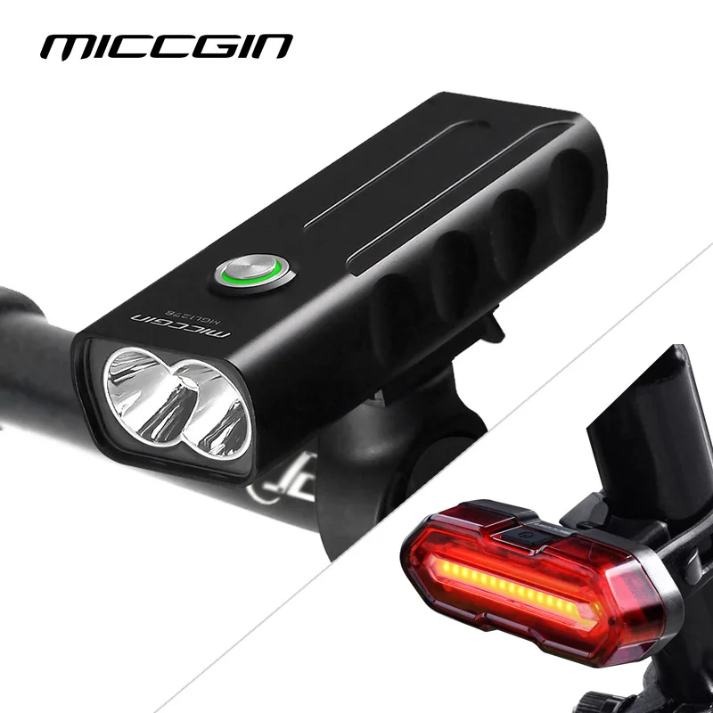 LED Rechargeable Mountain Bike Lights 18650 Bicycle Torch Front Rear Lamp Set