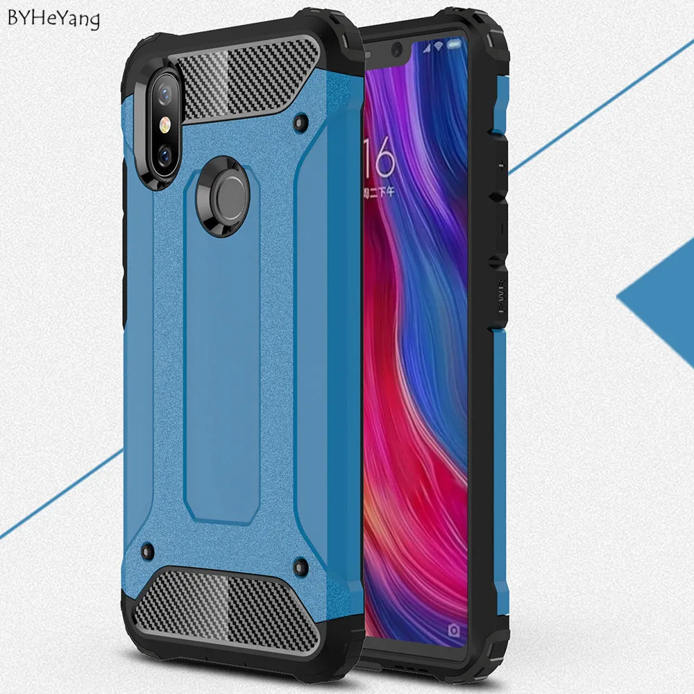 

BYHeYang For Xiaomi Mi8 Case Mi8 SE Cover Hard Back Cover Full Protect Cases Mi 8 SE 2 in 1 Armor For Xiaomi 8 mi8 se Case bags