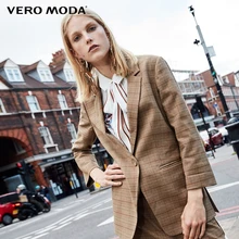 Vero Moda three-quarter  Sleeves Plaid Long Jacket Blazer | 318308518