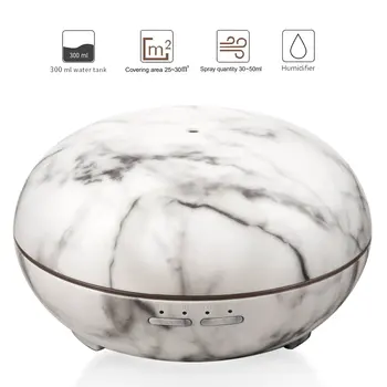 

Essential Oil Diffuser White Marble 300ml Adjustable Mist Size Ultrasonic Aroma Diffuser and Air Humidifier Waterless Auto