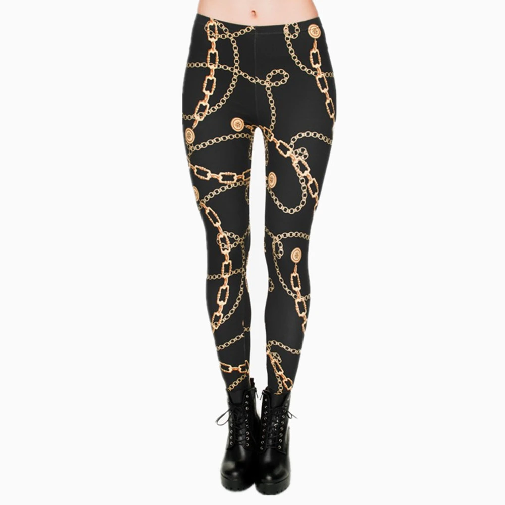 عالية مرونة يغطي الرجل ملابس للسيدات السيدات كامل طول سلاسل ذهبية الطباعة Legins مثير سراويل رياضية تجريب طماق عالية مرونة يغطي الرجل ملابس للسيدات السيدات كامل طول سلاسل ذهبية الطباعة Legins مثير سراويل رياضية تجريب طماق