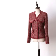 Миксер красота получить маленький сладкий весенний ветер малиновый красный волос ting edge светская твидовая куртка