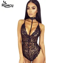 Ruoru Deep V Neck Sexy Bodysuit Solid Choker Mesh Lace Bodysuit Women Bodycorn Catsuit Body Femme Leotard Summer Playsuit Female Ruoru Deep V Neck Sexy Bodysuit Solid Choker Mesh Lace Bodysuit Women Bodycorn Catsuit Body Femme Leotard Summer Playsuit Female