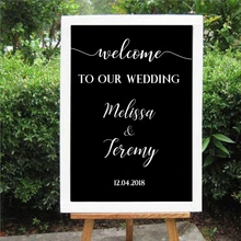 Свадебный знак Добро пожаловать наклейка Добро пожаловать на наше свадебное оформление Персонализированные Свадебные стикеры s виниловые Съемные водостойкие Стикеры