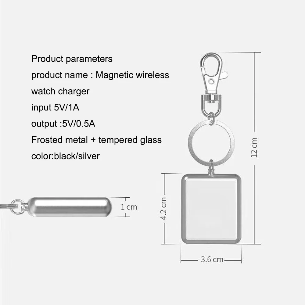 Беспроводное зарядное устройство для IWatch серии 4 3 2 1 Металл + закаленное стекло