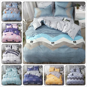 

Wave Stripe Duvet Cover 3pcs/4pcs Bedding Set Kids Child Soft Cotton Bed Linens Single Twin Queen King Size 1.35m 1.5m 1.8m 2.2m