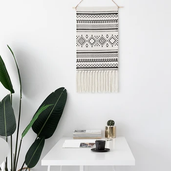 

Indian Tapestry Mandala Fringed Tapestry Decoration Hand-woven Fringed Meter Box Hanging Canvas Art Boho Decor