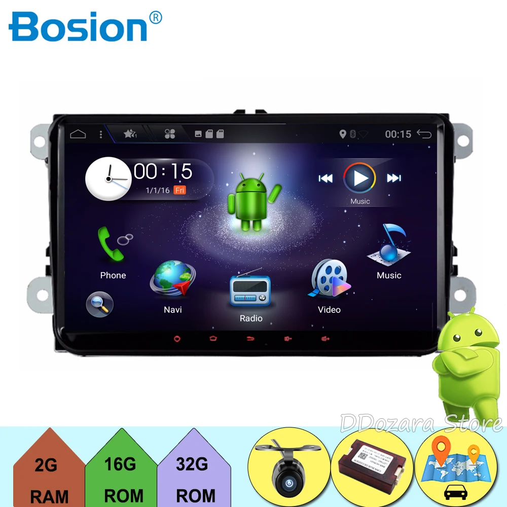 Android 7.1 car dvd player gps Two Din 9 Inch For VW Skoda POLO PASSAT B6 CC TIGUAN GOLF 5 Fabia wifi free cam 1080p