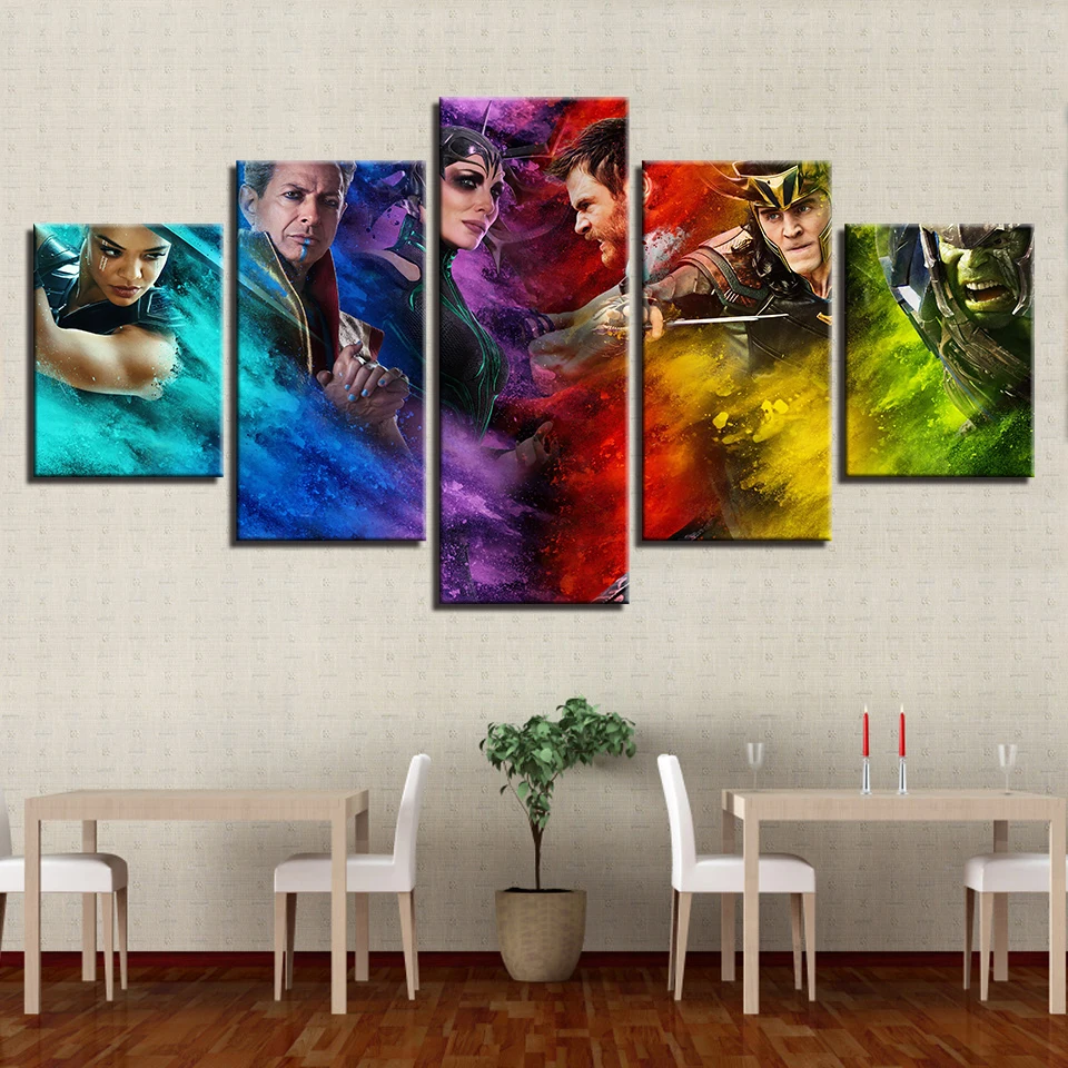 

Canvas Paintings Wall Art Framework Movie Characters Pictures Home Decor HD Prints Color Abstract Thor Posters For Living Room