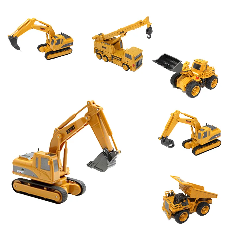 RC car 1:64 Remote Control Construction Car Mini Excavator Simulation Model Engineering Car Digger Toy Crane Bulldozer