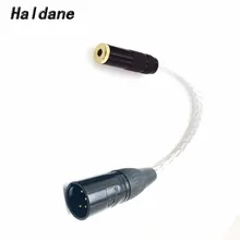 Free Shipping Haldane 4Pin XLR Male Balanced to 3.5mm Female 8 croes 7N OCC Silver Plated Audio Adapter Cable Headphone Cable yyaudio 1 pair y 8 hifi xlr cable pure 7n occ silver plated audio cable with top grade carbon fiber xlr plug