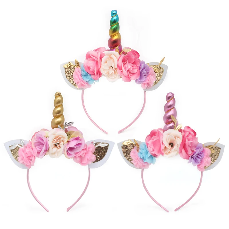 

suef Baby fashion hot headwear explosion models Unicorn headband headwear Rabbit ears hair accessories children's headband