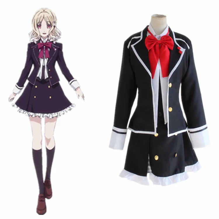 

Komori Yui cosplay costumes lolita skirt Japanese anime Diabolik Lovers clothing(Blazer+skirt+vest+tie)