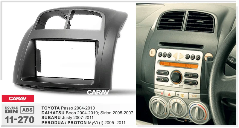 Радио панель для SUBARU TOYOTA DAIHATSU PERODUA MyVi(I) двойной Din Радио DVD стерео CD панель тире крепление CARAV 11-270