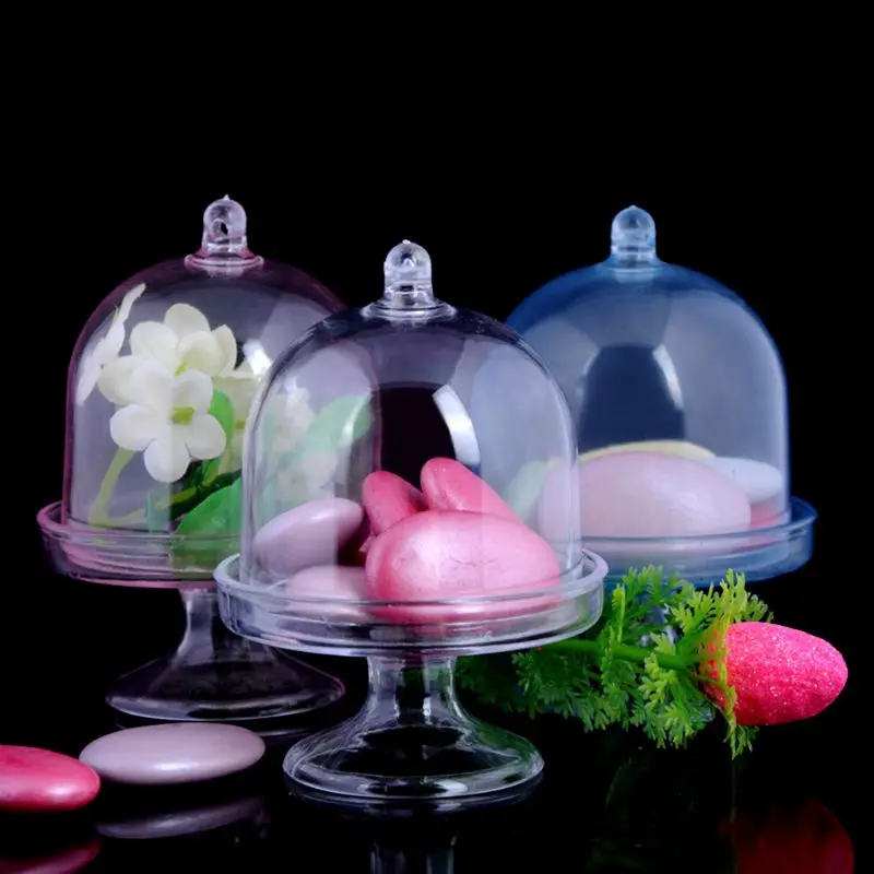 

Mini Cake Stand Cupcake Box Wedding Favor Party Plastic Candy Box Transparent Baby Shower Birthday Decoration #314