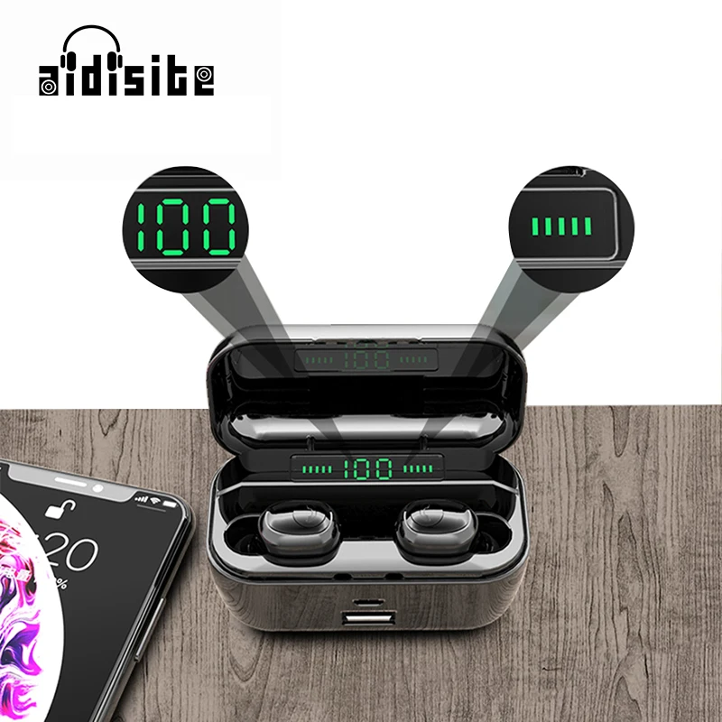 

AIDISITE TWS Bluetooth Earphone 5.0 with 3500 mAh Charging Box Stereo Wireless Sport Headset with Mobile Power Features