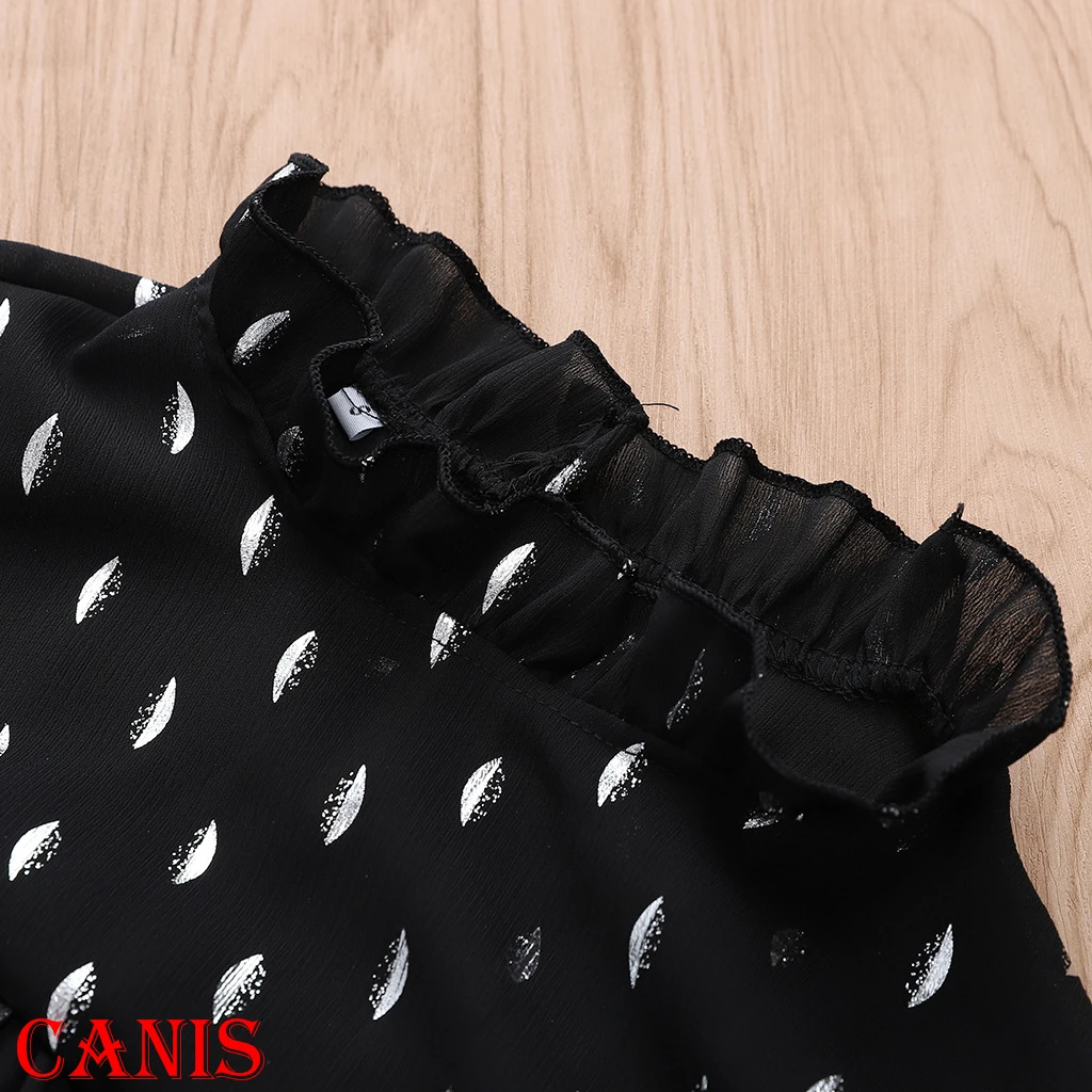 Женские пляжные в стиле бохо летняя шифоновая блузка элегантный в горошек Топ с оборками Женская блузка с длинным рукавом Плайя blusas femininas elegante