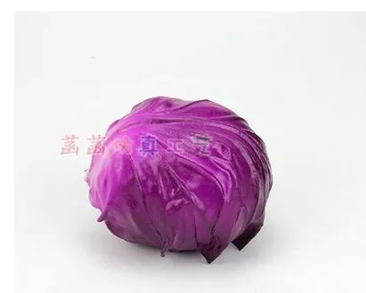 Искусственные декоративные реквизиты из искусственной кожи с реальным прикосновением, реквизиты для обучения искусственным овощам, ролевые игры, реквизиты для фотосъемки, свадебные цветы с фруктами - Цвет: small Purple cabbage