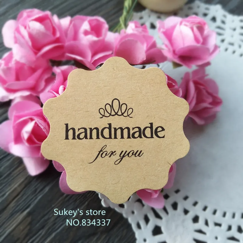 

240pcs/lot Kraft paper,"hand made"sealing sticker baking package cake box decoration free shipping